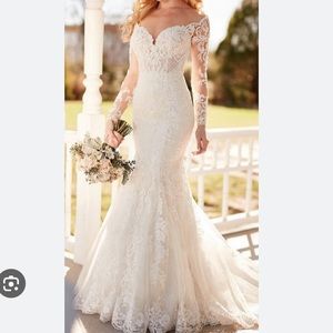Martina Liana Couture Long Sleeve Lace Gown
